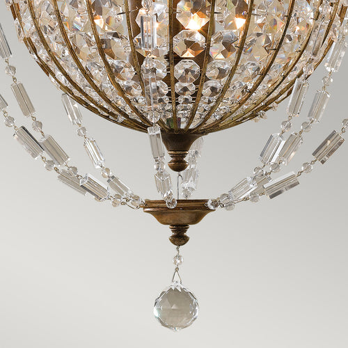 Elstead Bellini - 3-lichts plafond kroonluchter hanglamp Brits brons, geoxideerd brons, E14