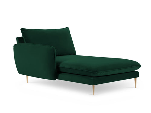 Cosmopolitan Design linker meridiaan Vienna flueel, flessengroen - 170x110x95cm