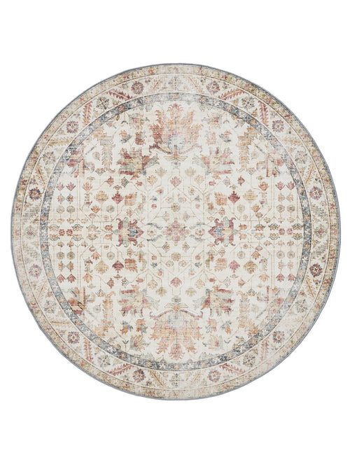 benuta wasbaar vloerkleed George - veelkleurig/beige - ø 120 cm