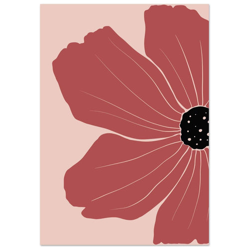 Artfulprints Poster met Lijst Boho – Red poppy   - 50x70 cm - Rood