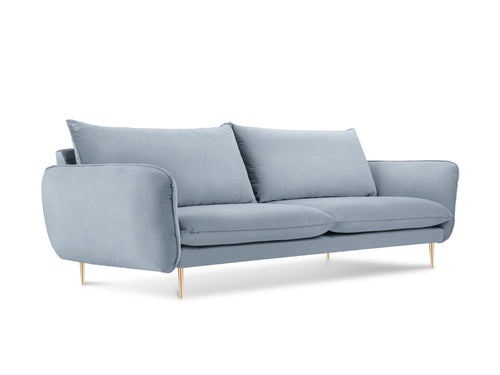 Cosmopolitan Design Bank Vienna 4-zits, flueel, lichtblauw - 92x230x95cm