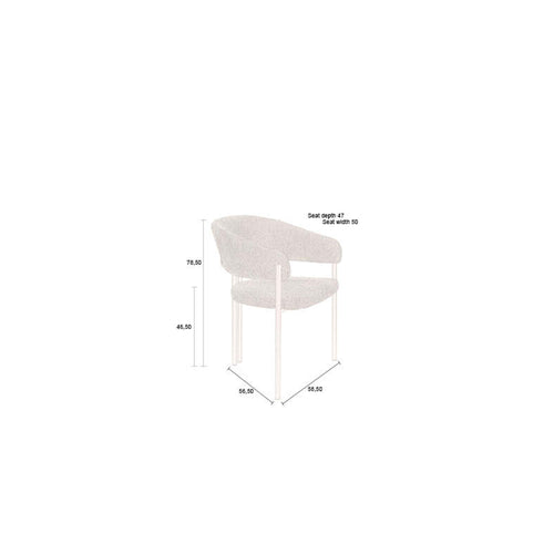 Dutchbone Naida Eetkamerstoelen Armleuning Beige - Set van 2