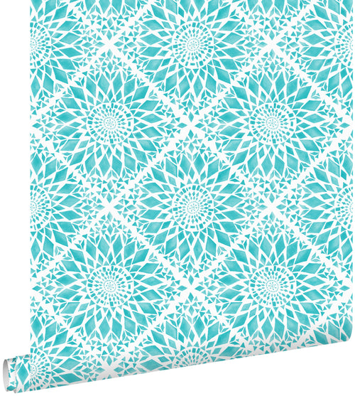 ESTAhome behang tegelmotief turquoise - 53 cm x 10,05 m - 148611 - vtwonen shop