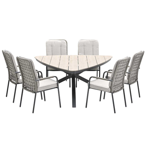 Garden Impressions tuinset Aleria - Tulli taupe 7-delig - driehoek 170 cm - vtwonen shop