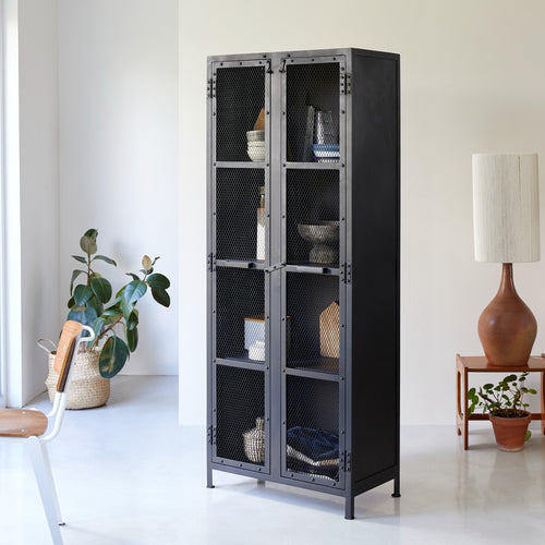 Tikamoon Servieskast met metalen gaas - Zwart - vtwonen shop