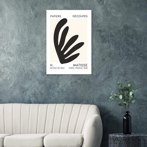 Artfulprints Poster Matisse – Aquatic impression black   - A4 21x29.7 cm - Zwart