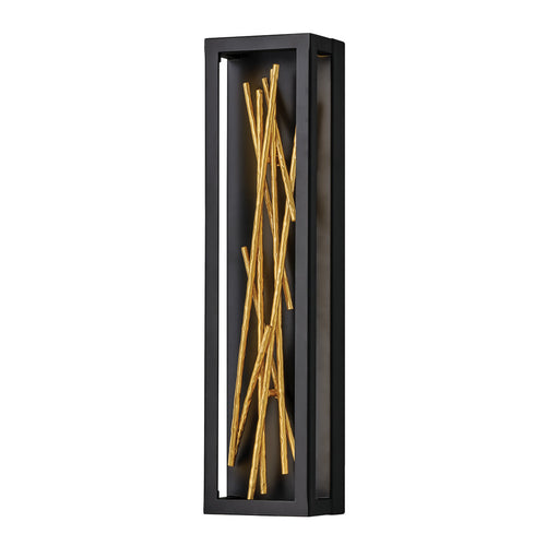 Elstead Hinkley Styx Geïntegreerde LED Wandlamp Zwart & Verguld Goud, 3000K