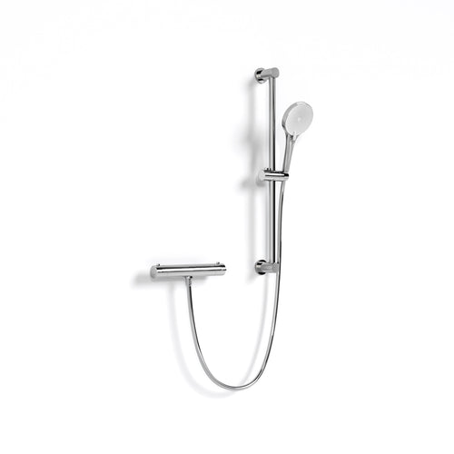 LOMAZOO thermostatische badkraanset Selvo - met handdouche - chroom - h.o.h. 15 cm