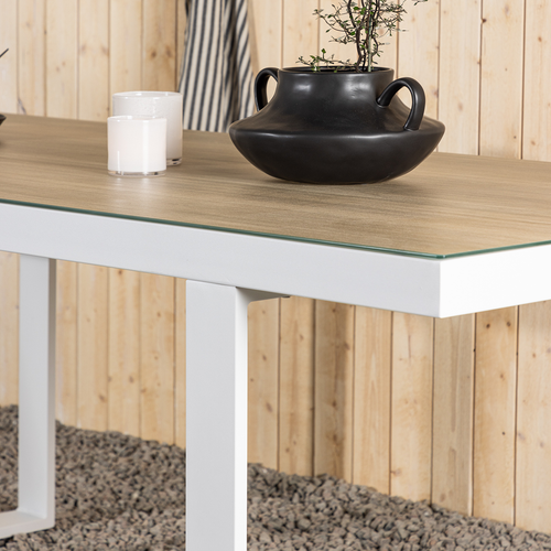 Nest outdoor Mathijs Tuintafel Aluminium Wit - met Glazen Tafelblad - vtwonen shop