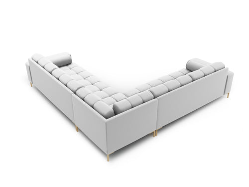 Cosmopolitan Design Symmetrische hoekbank Bali 6-zits, structurele stof, lichtgrijs - 256x256x75cm