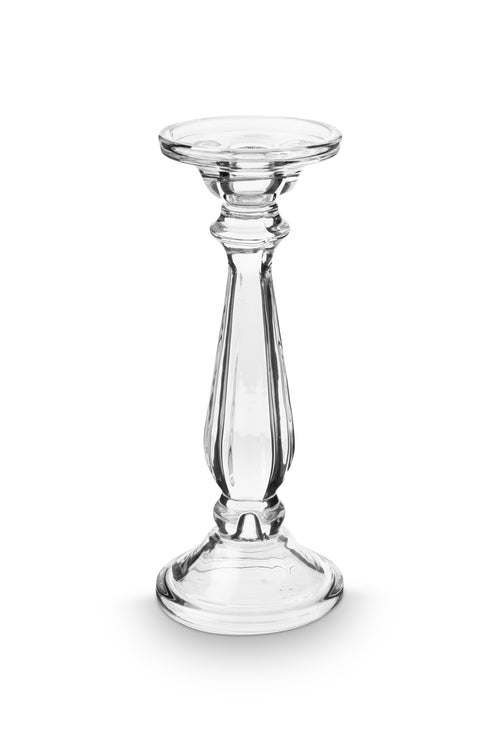 vtwonen Kandelaar - Set van 2 - van Glas - Transparant - 9.9x25cm - vtwonen shop