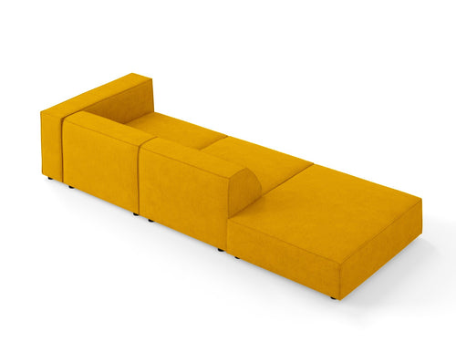 Cosmopolitan Design linker bank Arendal 4-zits, chenille met ribbeleffect, mosterd - 102x262x70cm