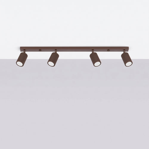 Sollux Lighting Plafondlamp KARBON 4L bruin - 81x6,5x16,5cm