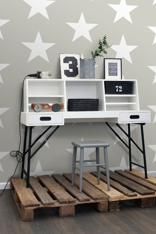 ESTAhome behang sterren donker beige - 53 cm x 10.05 m - 138947