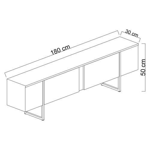 Calicosy - Luxe TV-meubel - Antraciet - 30x180x50 cm