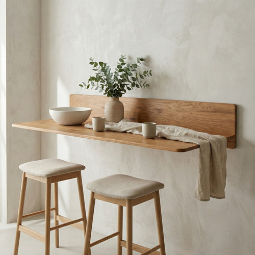 DÉJA Living Zwevende Bartafel Bailo - Bruin Eiken - 160x60x25cm