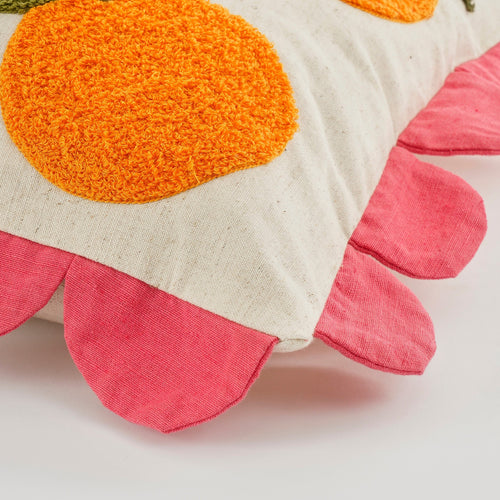 Mica Decorations Oranges Sierkussen - L65 x B45 x H10 cm - Katoen - Off-White, Oranje, Roze