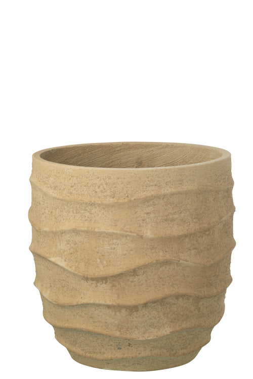 J-Line bloempot Golf + Buiten zand - steen - beige - medium