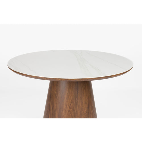 Housecraft Living Almira Eettafel Rond 115 cm Hout Wit/ Bruin donker - vtwonen shop