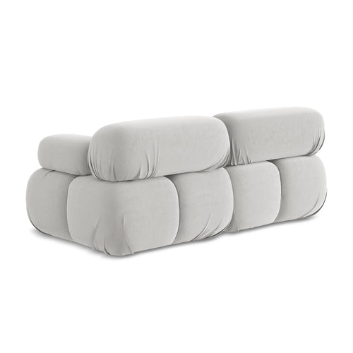 LaMiaSofa Tweezits modulaire bank Sanremo - velours - zilver - 190x96x70