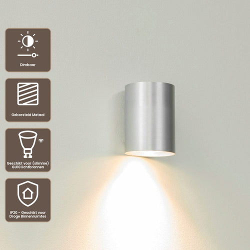 Artdelight Wandlamp Roulo 1 - Aluminium