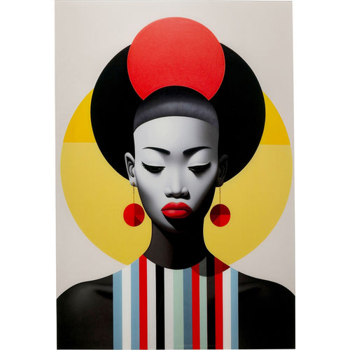 Kare Design Wandfoto retro vrouw rood 80x120cm