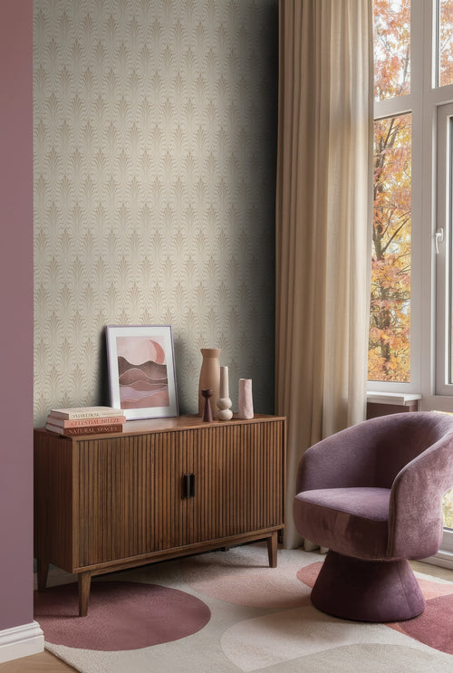 ESTAhome behang grafische vorm beige - 50 x 900 cm - 139634