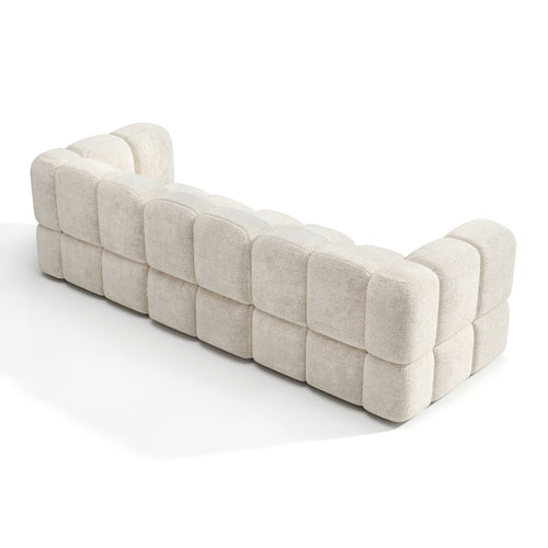 Sia Home - Modulaire bank NUBI - Fluweel met structuur - Crème - 570cm