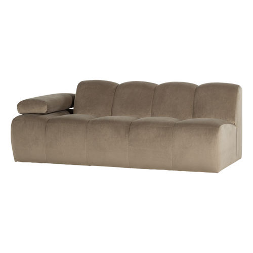 WOOOD 2-zits bank arm links Mojo - Velvet - Khaki - 74x204x97