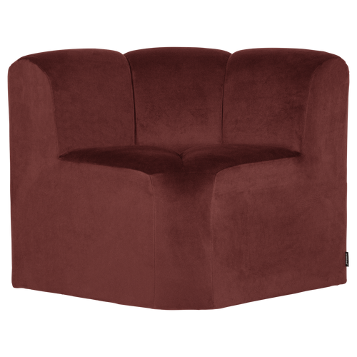 WOOOD eetbank hoek met rugleuning Mojo - Velvet - Kastanjebruin - 83x83x83