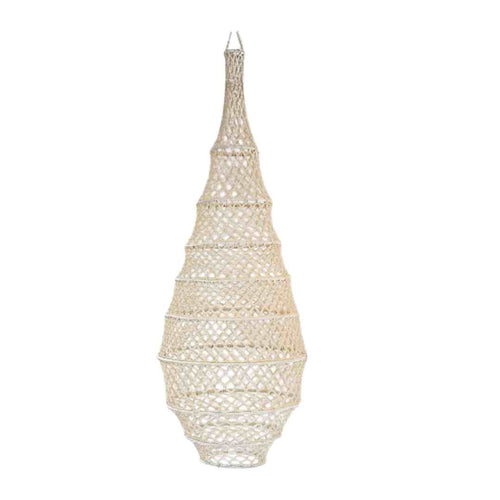 NOA MAY Hanglamp Numa - off white - viscose  - Ø 40 cm / H 95 cm - fishnet design