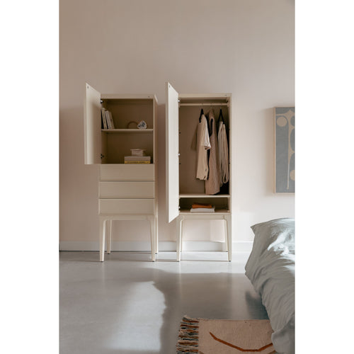 Zuiver June Opbergkast/ Kledingkast 1 Deur + 3 Lades Hout Beige - vtwonen shop