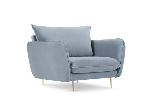 Cosmopolitan Design Fauteuil Vienna flueel, lichtblauw - 94x97x95cm