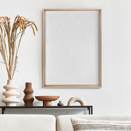 Reinders Thin Comb White schilderij 3d art -  wit - woonkamer - 40x30cm