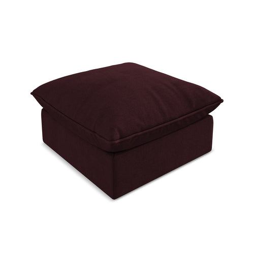 LaMiaSofa Poef Ravenna - textuurstof - bordeaux - 75x75x45
