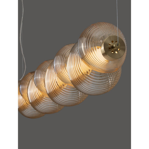 Nova Luce LEDA Hanglamp voor aan het plafond, amberkleurig, glanzend goudkleurig, Triac dimbare LED 30W 1800lm 3000K