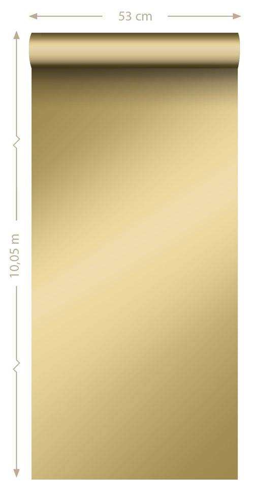 ESTAhome behang effen glanzend goud - 53 cm x 10.05 m - 139110