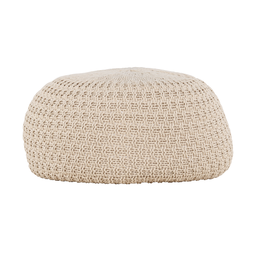 Nest living Sylvie Gevlochten Ronde Poef Beige - Ø 45 cm - vtwonen shop