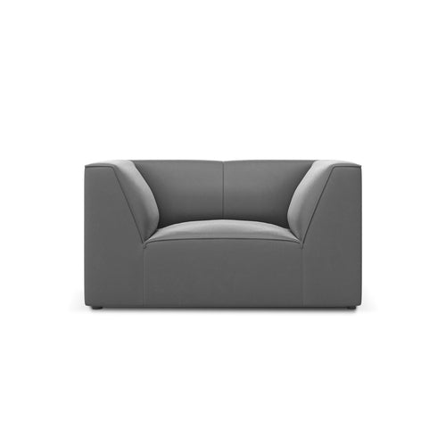 Cosmopolitan Design - Fauteuil Siena flueel grijs - 92x120x69cm