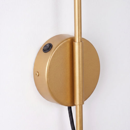 Sollux Lighting Wandlamp NOX 1 goud met schakelaar - 14x61x30cm