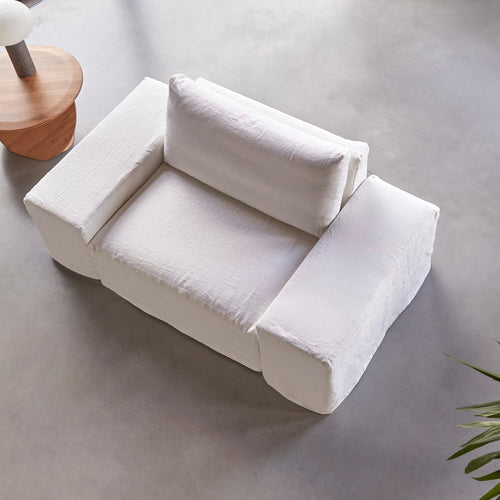 Tikamoon Modulaire fauteuil in wit linnen - Wit