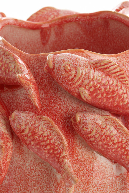 Light & Living vaas FISH - 29x28.5x27cm - rood