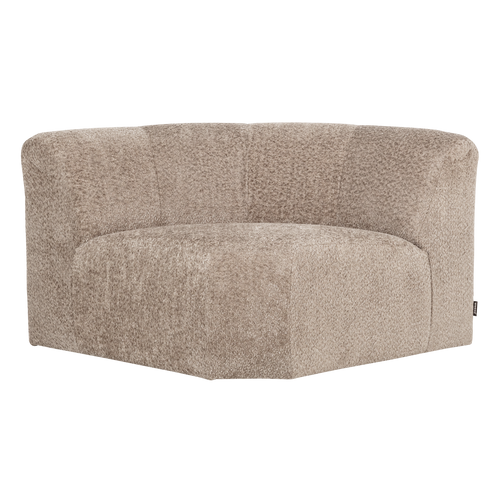 WOOOD hoekelement rond Mojo Base - Wollig - Donkerzand - 74x110x110