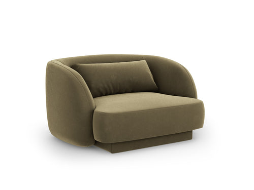 Cosmopolitan Design Fauteuil Tulum flueel, groente - 90x103x70cm