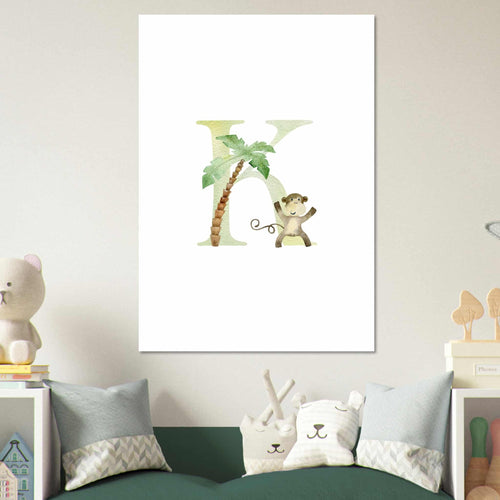 Artfulprints Poster Letter K kindernaam   - 70x100 cm - Meerkleurig