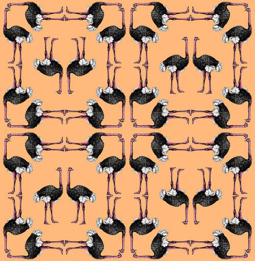 Walls4You behang flamingo's oranje en zwart - 53 cm x 10 m - 640120