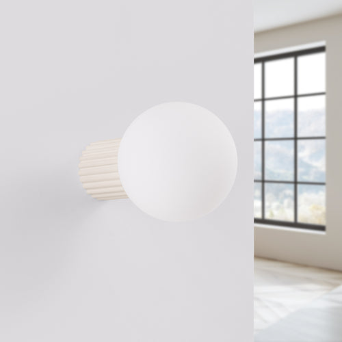 Sollux Lighting Wandlamp HALO beige IP44 - 12x17x12cm