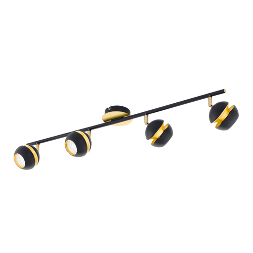 EGLO spot Nocito - 4 lichts - zwart, goud - vtwonen shop