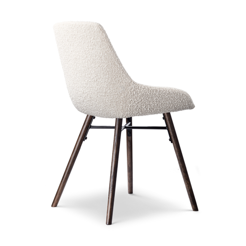 Nolon Nena-Isa Eetkamerstoel Bouclé Beige - Stof - Walnoot Poten - vtwonen shop