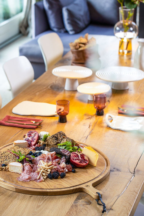 Dutchdeluxes Geoliede eiken Serveerplank - Snijplank - Broodplank - XXL Round - vtwonen shop